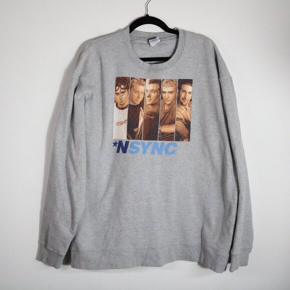 NSYNC Vintage 90s Debut Album Self Titled Crewneck 2XL Sweatshirt Cotton Y2K Pop - Picture 1 of 6